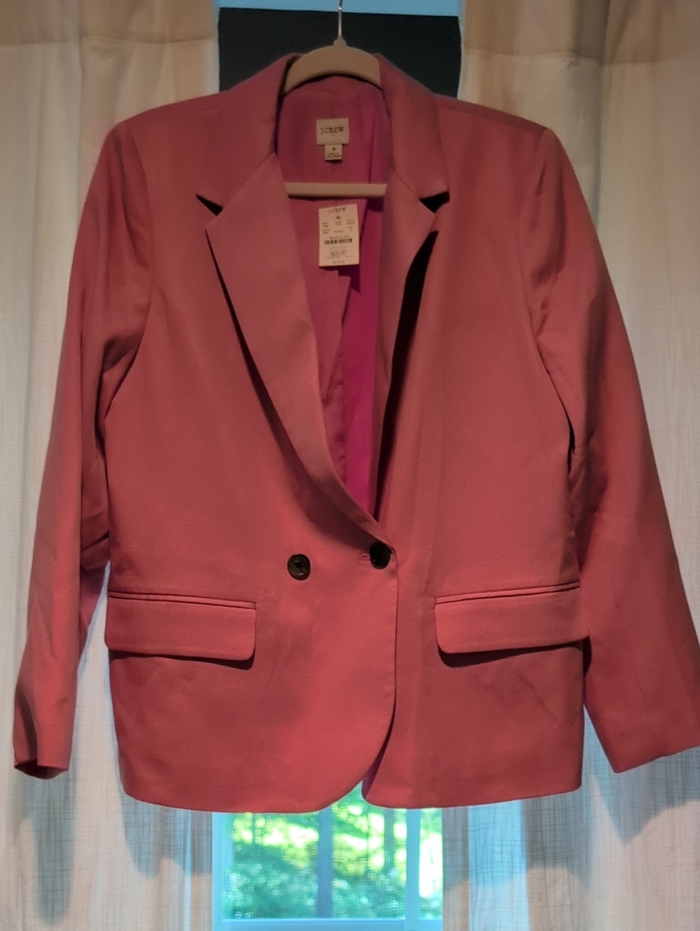 J. Crew Rose Pink Double-Breasted Blazer